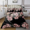 Homemissing Rose Schädel Bettüberwurf gotisch Totenkopf Tagesdecke 220x240cm für Kinder Jungen Grusel Skelett Design Steppdecke Ultra Weich Dekor Retro Jahrgang Wohndecke Schlafzimmer Kollektion