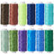 BEEFLYING 12 Rotoli 12 Colori Corda in Poliestere Cerato, Piatto, Colori Misti, 0,8 mm, Circa 32,8 Iarde (30 m)/Rotolo, 1 Rotolo/Colore