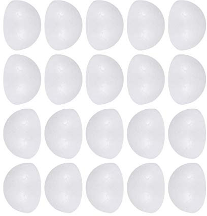 Sewroro 30 Stück Halbkugel Schaumkugel Weißer Schaum Halbrunde Halbkugelförmige Styropor-Polystyrolkugeln Für Heimwerker-Weihnachtshochzeitsdekoration 8 cm