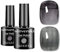 Senvenski Noir Gelée Vitrail Vernis Semi Permanent, Vernis à Ongles Charcoal Gel Cristal Transparente Couleur Shellac Cadeau UV LED Art Kit pour French Manucure (CS2-008)