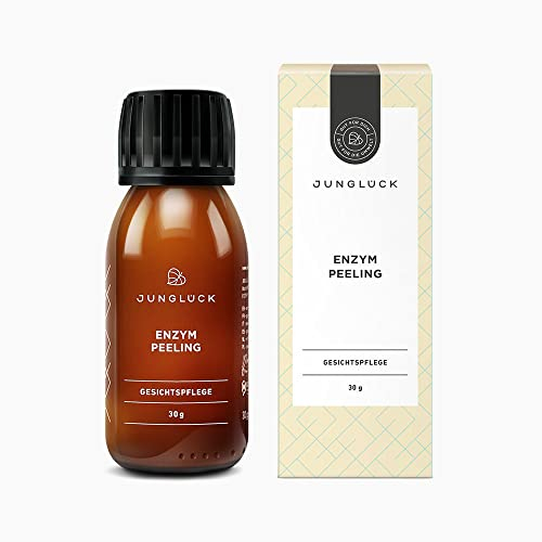JUNGLÜCK Enzym Peeling Gesicht - Vegan | Natürlich feines Pulver regt die Zellerneuerung an und mildert dank 10% Vitamin C Pigmentflecken & Pickelmale | Mildes mechanisches Gesichtspeeling