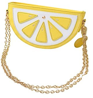 PACKOVE Zitronen Umhängetasche Umhängetasche Obst Tasche Zitrone Süße Umhängetasche Mädchen Umhängetasche Mit Kette Für Die Tägliche Fahrt