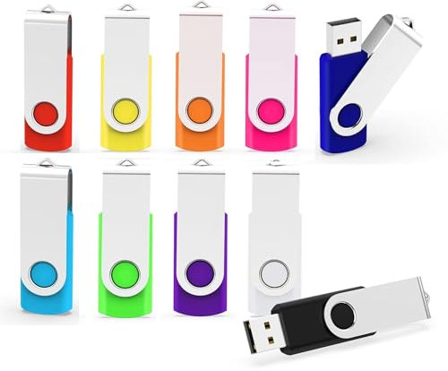 USB Stick 8GB 10 Stück, MAKACTUA USB Flash Laufwerk 2.0 Speicherstick 8GB USB-Sticks Swivel Flash Drive Memory Stick