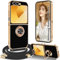 Coque pour Samsung Galaxy Z Flip 6 avec Cordon, Coque pour Samsung Galaxy Z Flip 6 avec Collier Silicone Housse 360° Voiture de Bague Magnétique Antichoc Étui avec Cordon Réglable Case Cover, Noir