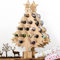 WAZUBC Christmas Tree Advent Calendar Wine Holder, Wooden Wine Bottle Rack Refillable Empty Advent Calendar for Party Home Decoration (B)