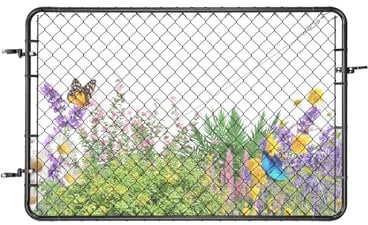 VEVOR Gartentür, 183x122 cm, Gartentor, passend für Gartenzauntoröffnungen von 0,67–1,83 m (B) x 1,83 m (H), Zauntor mit Kunststoffbeschichtung, für Bauernhof, Pfosten nicht im Lieferumfang enthalten