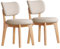 Generisch Modern Esszimmerstühle 2er Set Küchenstühle Esstischstühle mit Rückenlehne Polsterstühle mit Massivholzrahmen Holzstühle für Esszimmer Küche Wohnzimmer (Holz+Hellkhaki)