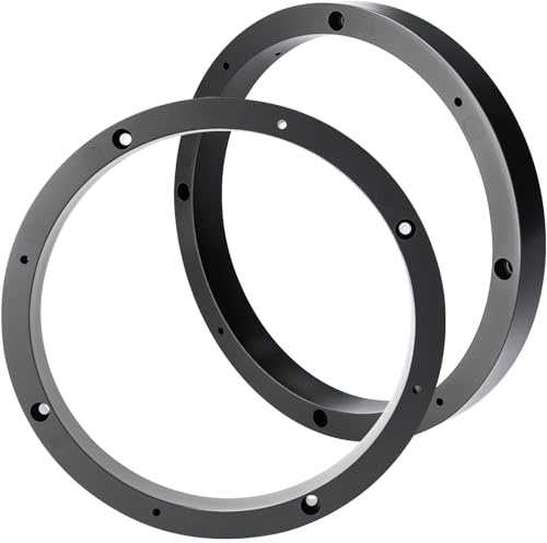 Jayubien 6.5 Speaker Spacer,Round Solid Car Door Speaker Rings,Universal 6 1/2 Vehicle Speakers Ring Spacers 0.69'' Depth Black Horn Gasket Mount Bracket,Vibration Rattle Blocker Seal Kit
