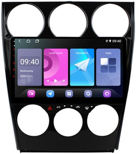Pantalla táctil de 9 Pulgadas Carplay Car Android 16 Radio de Coche para Mazda 6 2006-2015 con Carplay inalámbrico Android Cámara de Respaldo automático(W5-4 Core WiFi 4+64GB)