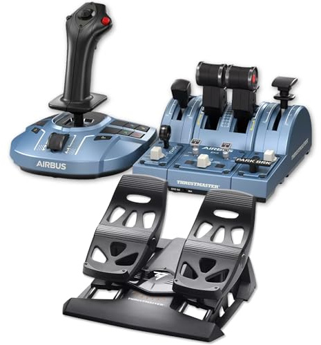 Thrustmaster TCA Captain Pack X Airbus Edition + TFRP Rudder Pedals – Pack Simulation de Vol Complet pour Xbox Series X|S & PC – Répliques Airbus A320neo