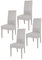 t m c s Tommychairs - 4er Set Moderne Stühle Luisa für Küche und Esszimmer, robuste Struktur aus lackiertem Buchenholz Farbe Hellgrau, Gepolstert und mit hellgrauem Kunstleder bezogen
