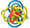 Nuby Lots A Loops Beißring mit integrierter Rassel, 99348