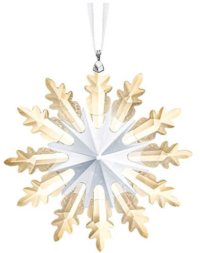 Swarovski Winter Sternornament, Edler Swarovski Kristall im Stern-Design, mit Prachtvollem Satinband