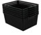 Gitany 6 Pack Large Storage Baskets, Black Plastic Storage Basket Set
