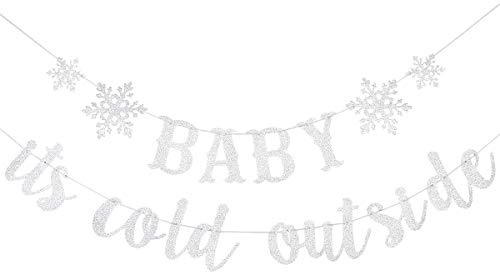 Glitzerndes Banner It's Cold Outside – Winter-Schneeflocke für Babyparty, Party-Dekoration, Kindergeburtstagsparty, Dekoration, Winter, Motto-Party, hohe Qualität und umweltfreundlich