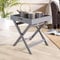 Home Source Butlers Side Table Portable Wooden Food Drink Serving Tray, Grey, 40cm