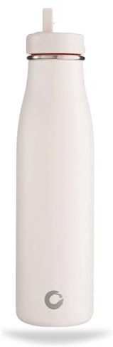 onegreenbottle Evolution - Botella de agua de acero inoxidable, sin BPA/BPS, tapa con popote aislada a prueba de fugas, 500 ml, bebidas calientes y frías, leche