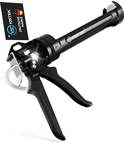 KISTEK® Profi Kartuschenpresse [150-310ml] - Silikonspritze mit 24:1 Übersetzung inkl. Ratgeber - Kartuschenpistole mit gummierten Griffen - Silikonpistole für Silikon, Acryl, Mörtel & Klebstoffe