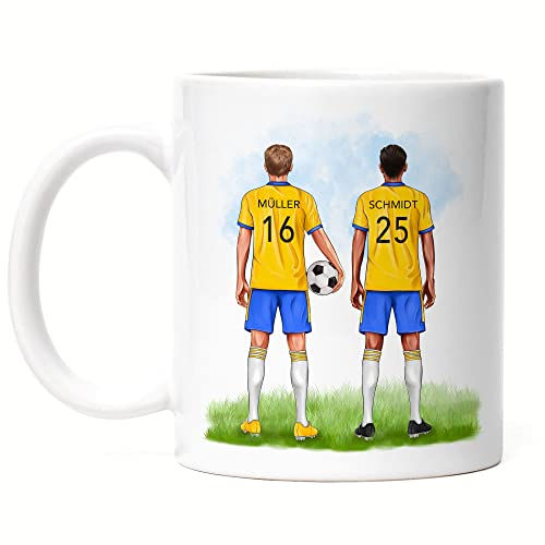 Kiddle-Design Beste Fußball Freunde Tasse Personalisiert mit Namen Verein Fußballer Geschenk Fußballfan Trainer Fußballtrainer Fussball Tasse