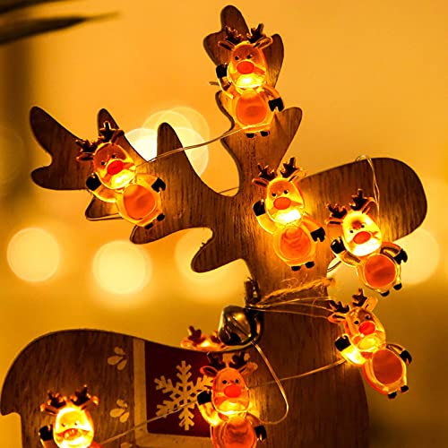 WOXIHUAN 3M Lichterkette Innen Weihnachten Lichter Batteriebetrieben mit 30 Led Schneemann Lichterketten Vorhang Deko Beleuchtung Weihnachtsbeleuchtung für Party Garten Balkon