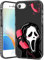 Qerrassa Black Skull Case for iPhone 6/6S/7/8/SE 2020/SE 2022 4.7 Cute Cartoon Character Kawaii Soft TPU Cover for Girls Kids Boys Phone Case Funny Pattern Fashion Protective Case for iPhone 6/7/8/SE
