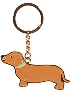 Sass & Belle Dackel-Schlüsselanhänger aus Emaille, braun, One size