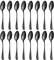BEWOS Set de 16 cuillere a cafe Noir Mat, cuillère en Acier Inoxydable de 13,7 Cm / 5,39 Inch, Petite Cuillère de Une Bonne, Lavables au Lave-vaisselle, Idéales Pour la Maison, les Restaurants