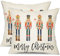 Merry Christmas Wurfkissenbezug, 45,7 x 45,7 cm, 2 Stück, Nussknacker, Weihnachtsdekoration, Winterurlaub, Party, Kissenhülle, Dekoration für Sofa, Couch, G18