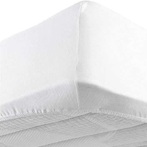 Corredocasa Lenzuolo 100% Cotone sotto con Angoli Elasticizzato Disponibile in Diverse Colorazioni e Misure Materasso di Altezza 25 cm (Bianco, Matrimoniale 180x200)