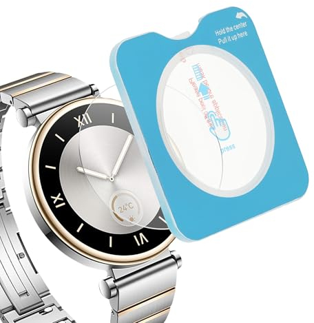 kwmobile Protectores de Pantalla Compatibles con Huawei Watch GT4 41mm - Set 2X Cristal Templado Transparente para Smartwatch con Pack de Instalación Sencilla