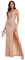 Ever-Pretty Robe de Soirée Femme Longue Col U Paillettes Fendu sans Manches Moulante pour Bal Gala Or Rose 44