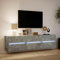 Canditree 180 cm Floating TV Cabinet with LED Lights, Floating TV Stand with 6 Drawers, Wall Mounted Entertainment Center (Concrete Grey)