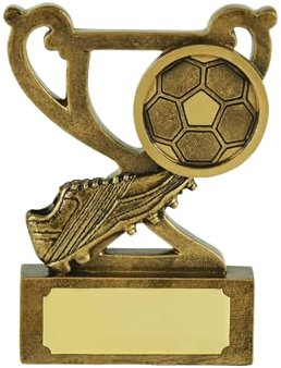 SilverTrophy: Football Trophy Gold Mini Award - Competitions, Soccer Tournaments, Winners, Champions, Man of the Match, Football & Boot, Kids Party, Player's Player, Sunday League Engraving Plate
