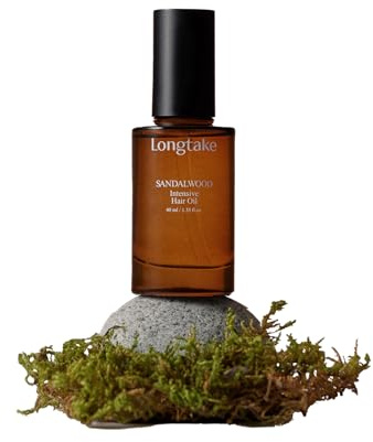 LONGTAKE Hair Fragrance Oil Sandalwood - Softening Hair Oil for Heat ProtectionㅣAnti-frizzㅣSplit end repairㅣ For all types ㅣ Vegan Hair Essence | 1.4 Fl. Oz. (40 ml)