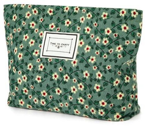 Kulturtasche Kosmetiktasche, Reise Kulturbeutel Makeup Tasche Waschtasche mit Reißverschluss, Multifunktionaler Aufbewahrungstaschen Organizer für Mädchen Damen, Grün