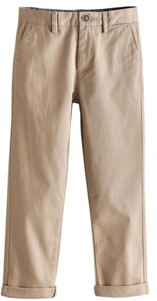 NEXT Garçon Pantalon Chino Stretch Coupe Standard Grège 10 Ans