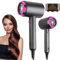 Secador de pelo iones Profesional Iónico, 3 Control de Temperatura En la 3 Marcha, Más Botón De Enfriamiento Auxiliar, Rápido Secado Cabello, Concentrador, secador pelo para Salón Viaje Casa, Gris