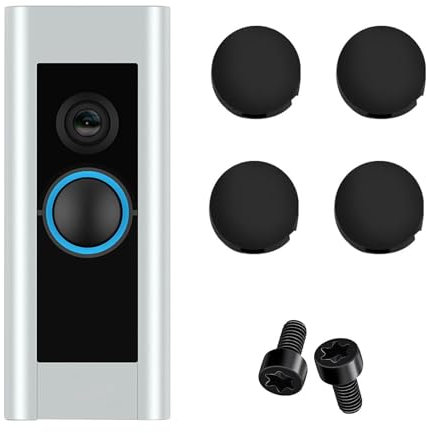 HARY Doorbell Button Replacement Ring Doorbell Pro Buttons Replacement Ring Doorbell Accessories Include 4 Pcs Black Doorbell Buttons and 2 Pack Screws Repair Damaged Button