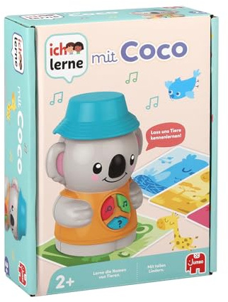 Jumbo Ich lerne mit Coco – Das interaktive Koala‑Spielzeug – Ab 2 Jahren | Elektronisches Vorschul‑Lernspiel für Kinder, Interaktive Tierlaute‑Spiele für Kinder & Kleinkinder -Für Mädchen & Jungen