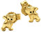 CLEVER SCHMUCK Goldene kleine Kinder Ohrstecker Mini Katze 6 x 5 mm mit schwarzen Augen seidenmatt und glänzend 333 GOLD 8 KARAT für Kinder im Etui sand