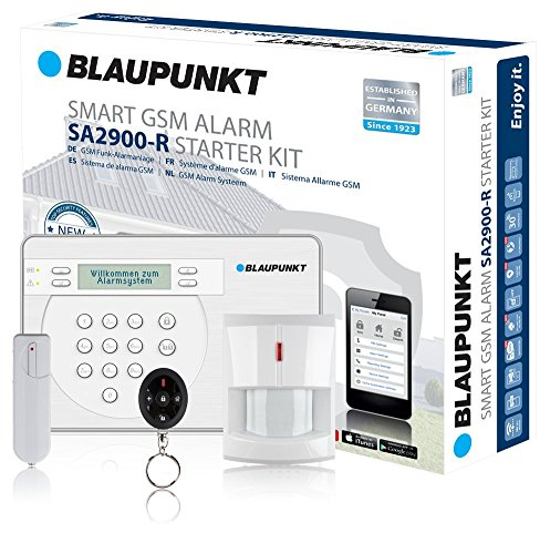 Blaupunkt SA 2900 Smart GSM Funk-Alarmanlage / Funk-Sicherheitssystem Set mit Bewegungsmelder, Tür/Fenstersensor, Fernbedienung, App / Für Haus, Wohnung, Büro, Geschäft