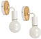 YUENSLIGHTING 2 Pack Einfach Weiß Wandleuchte Up/Down Indoor Holz dekorative Lampe Uplighter Downlighter, rustikale Land Vintage Loft Wand Leuchte Montage Retro Warm Edison Lampen E27 Max 60W