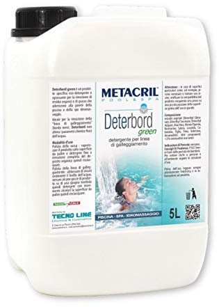 METACRIL Deterbord Green 5 Lt. Eco-DETERGENTE e SGRASSANTE a PH Neutro per Linea di galleggiamento - Ideale per Piscine e Spa IDROMASSAGGIO - SPEDIZIONE IMMEDIATA
