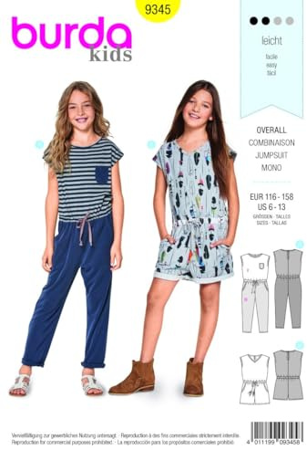 Burda Style Sewing Pattern B9345 Children's Summer Jumpsuit