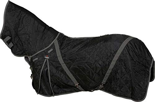 CATAGO Stalldecke mit Halsteil, 100g - schwarz/grau - 145 cm