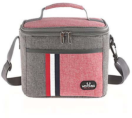 MCXKJ Bolsa térmica Porta Almuerzo, Bolsa Termica Comida Trabajo Porta Alimentos Isotermica Fiambrera Iris Nevera Portatil Desayuno Almuerzo, Lunch Bag para picnic/escuela/oficina (gris)
