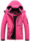 SUOKENI Damen Wasserdicht Warm Winter Schneemantel Kapuze Regenmantel Ski Snowboard Jacke, Rosenrot, XL