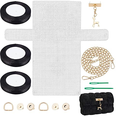 CHGCRAFT Kunststoff Mesh Canvas Sheet Kit, Plastic Canvas Kreuzstich Stoff Kunststoff Kreuzstich Baumwolle Stoff für Basteln DIY Stickerei Garn Strick Häkelprojekte, 36x39.5cm