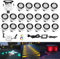 CHNXU 20er Set LED Bodeneinbauleuchte Ø30mm 0.3W Treppen Einbaustrahler DC 12V IP67 Wasserdicht Außen Lampe RGB Farbwechsel Lichter für Garden Küche Decke Holzbrücke Poolbeleuchtung Holzdeck, Schwarz
