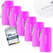 Travely Lot de 6 étiquettes à bagages extra sécurisées avec plaque nominative Rose